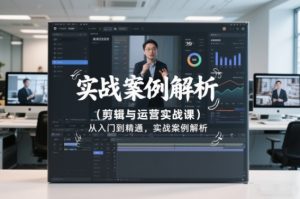 剪辑与运营实战课，从入门到精通，实战案例解析(更新2026)-数智网创