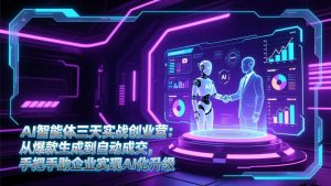 AI智能体三天实战创业营：从爆款生成到自动成交，手把手助企业实现AI化升级-数智网创