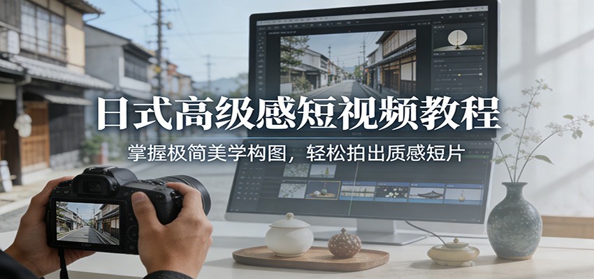 日式高级感短视频教程：掌握极简美学构图，轻松拍出质感短片-数智网创