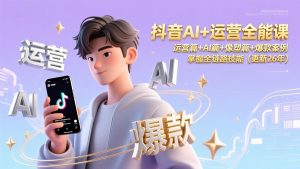 抖音AI+运营全能课,运营篇+AI篇+像塑篇+爆款案例,掌握全链路技能(更新26年-数智网创