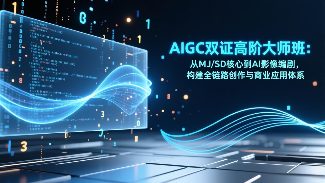 AIGC双证高阶大师班：从MJ/SD核心到AI影像编剧，构建全链路创作与商业应用体系-数智网创