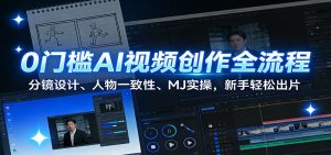 0门槛AI视频创作全流程：分镜设计、人物一致性、MJ实操，新手轻松出片-数智网创