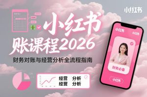 小红书对账课程2026,财务对账与经营分析全流程指南-数智网创