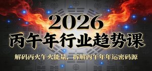 公众号付费文章：2026丙午年行业趋势课：解码丙火午火能量，拆解丙午年年运密码源-数智网创