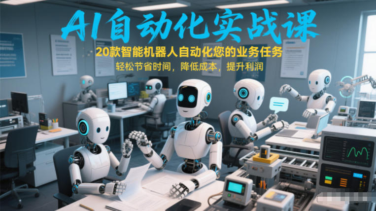 AI自动化实战课：20款智能机器人自动化您的业务任务，轻松节省时间，降低成本，提升利润-数智网创