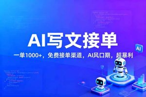用AI来写文章,一单1000+,提供免费接单渠道,AI风口期,超暴利!-数智网创