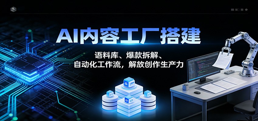 AI内容工厂搭建：语料库、爆款拆解、自动化工作流，解放创作生产力-数智网创
