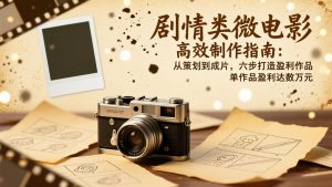 剧情类微电影高效制作指南：从策划到成片，六步打造盈利作品，单作品盈利达数万元-数智网创