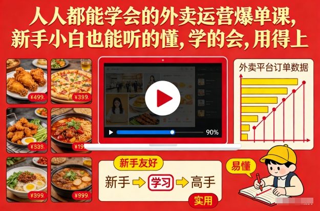 人人都能学会的外卖运营爆单课，新手小白也能听的懂，学的会，用得上-数智网创