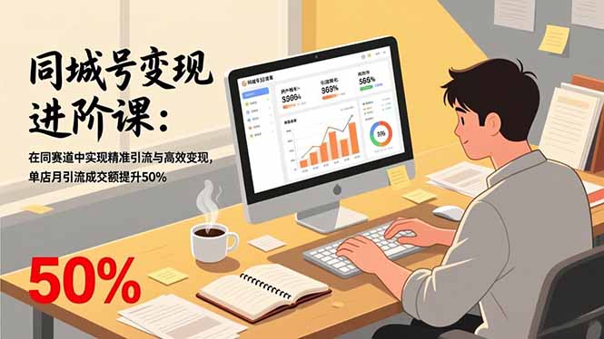同城号变现进阶课:在同城赛道中实现精准引流与高效变现,单店月引流成交额提升50%-数智网创