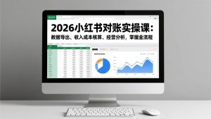 2026小红书对账实操课:数据导出、收入成本核算、经营分析,掌握全流程-数智网创