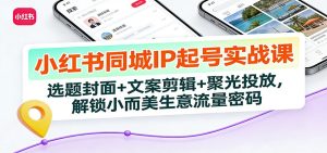 小红书同城IP起号实战课:选题封面+文案剪辑+聚光投放,解锁小而美生意流量密码-数智网创