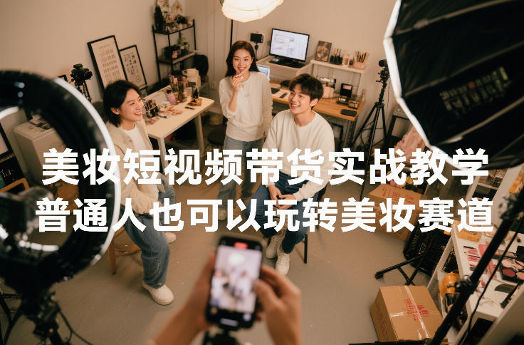 美妆短视频带货实战教学,普通人也可以玩转美妆赛道-数智网创