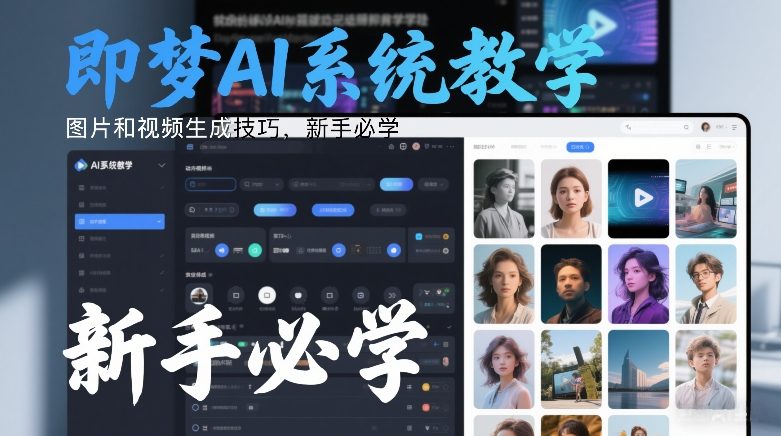 即梦AI系统教学，图片和视频生成技巧，新手必学-数智网创