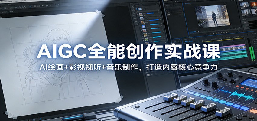 AIGC全能创作实战课：AI绘画+影视视听+音乐制作，打造内容核心竞争力-数智网创
