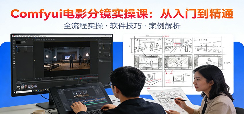 ComfyUI电影分镜实操课：分镜一致性，全流程AI视频制作，零基础也能做专业分镜-数智网创