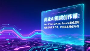 商业AI视频创作课：Veo 3/Sora 2/Nano Banana集成应用，构建自动化生产线，内容成本降低70%-数智网创