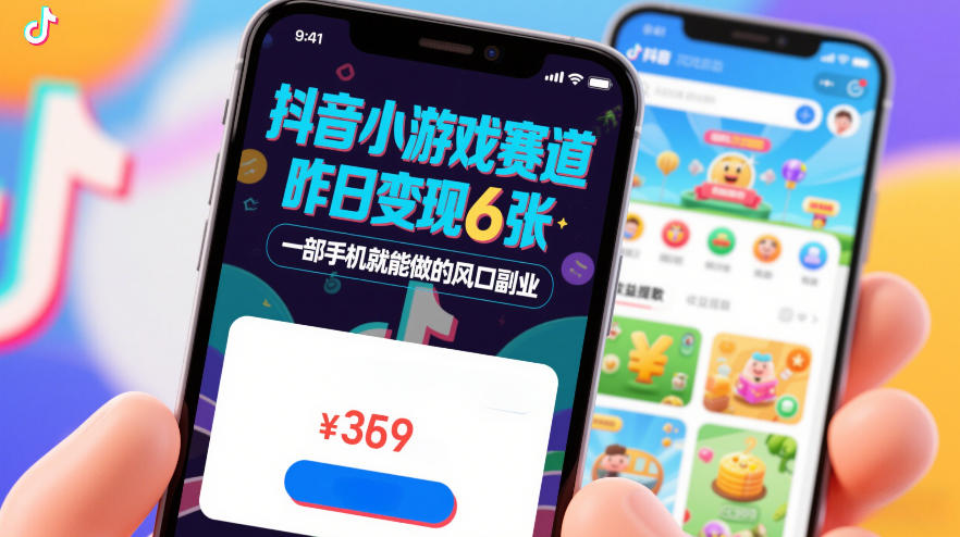 抖音小游戏赛道，昨日变现600+，零基础一部手机就能做的风口副业【揭秘】-数智网创