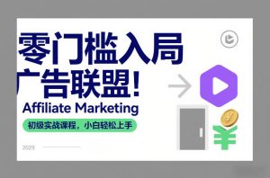 零门槛入局广告联盟！Affiliate Marketing初级实战课程，小白轻松上手-数智网创