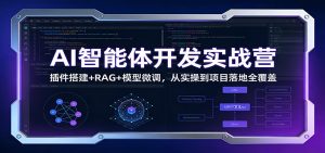 AI智能体开发实战营：插件搭建+RAG+模型微调，从实操到项目落地全覆盖-数智网创