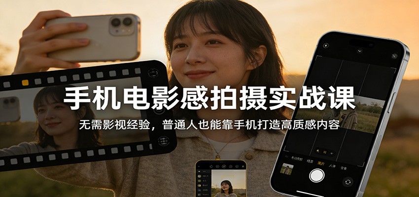 手机电影感拍摄实战课：无需影视经验，普通人也能靠手机打造高质感内容-数智网创