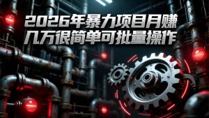2026年暴力项目月赚几万很简单可批量操作，成本低，利润大-数智网创