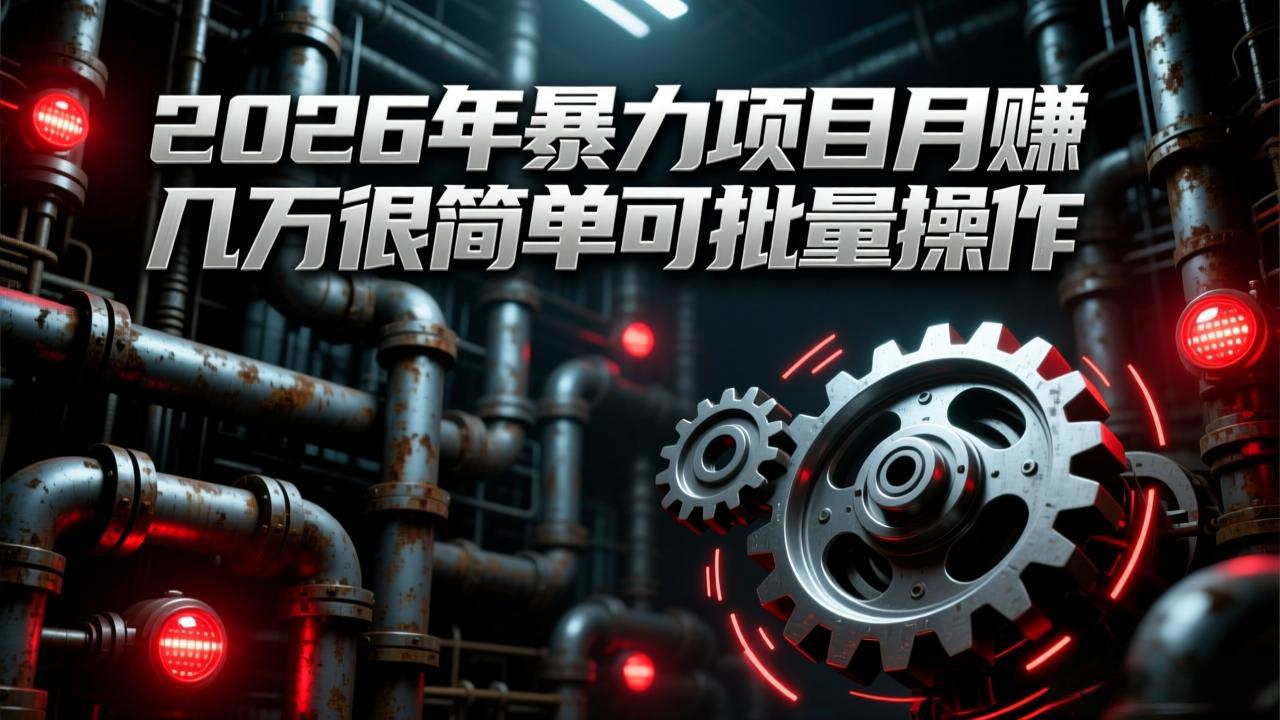 2026年暴力项目月赚几万很简单可批量操作，成本低，利润大-数智网创