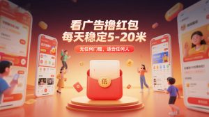 看广告撸红包，每天稳定5-20米，无任何门槛，适合任何人-数智网创
