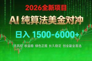2026 全新美金对冲项目，不套平台赠金，不封号，纯算法对冲，日入 1500-6000+-数智网创