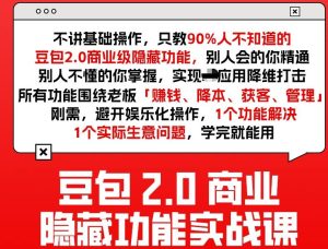 豆包2.0商业隐藏功能实战课2026，1个功能解决1个实际生意问题，学完就能用-数智网创
