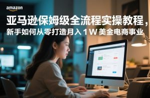亚马逊保姆级全流程实操教程，新手如何从零打造月入1W美金电商事业-数智网创