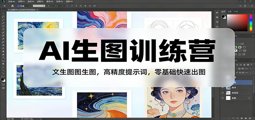 AI生图训练营：文生图图生图，高精度提示词，零基础快速出图-数智网创