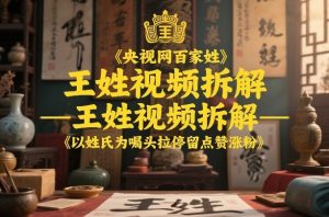 央视网百家姓–王姓视频拆解，以姓氏为噱头拉停留点赞涨粉-数智网创