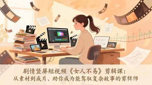 剧情竖屏短视频《女人不易》剪辑课：从素材到成片、助你成为能驾驭复杂故事的剪辑师-数智网创