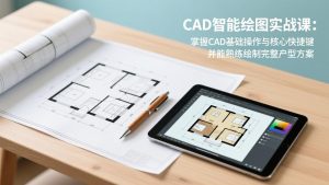 CAD智能绘图实战课：掌握CAD基础操作与核心快捷键，并能熟练绘制完整户型方案-数智网创