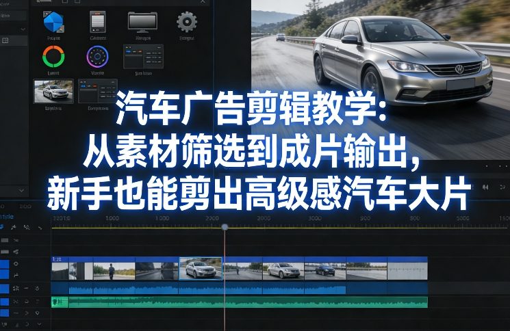 汽车广告剪辑教学：从素材筛选到成片输出，新手也能剪出高级感汽车大片-数智网创