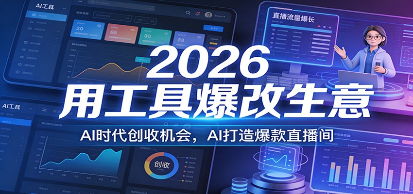2026用工具爆改生意，AI时代创收机会，AI打造爆款直播间-数智网创