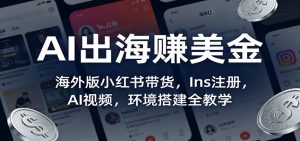 AI出海赚美金：海外版小红书带货，Ins注册，AI视频，环境搭建全教学-数智网创