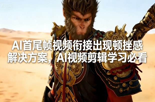 AI首尾帧视频衔接出现顿挫感解决方案，AI视频剪辑学习必看-数智网创