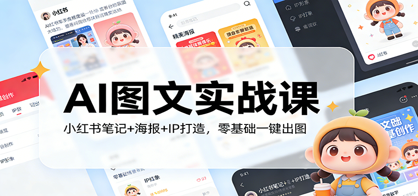 AI图文实战课：小红书笔记+海报+IP打造，零基础一键出图-数智网创