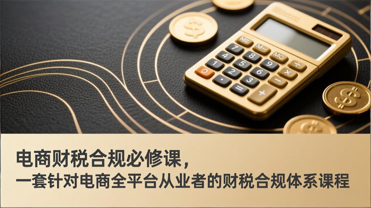 电商财税合规必修课,是一套针对电商全平台从业者的财税合规体系课程-数智网创