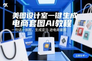 美图设计室一键生成电商套图AI教程，一句话一张图，生成亚马逊电商套图-数智网创