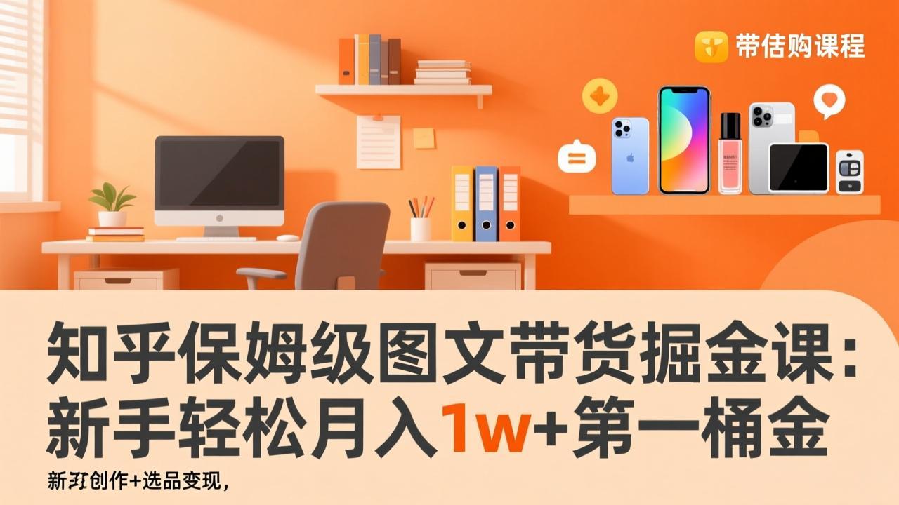 知乎保姆级图文带货掘金课：账号打造+爆文创作+选品变现，新手轻松月入1w+第一桶金-数智网创