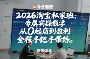 2026淘宝私家班：专属实操教学，从0起店到盈利，全程手把手带练(更新)-数智网创