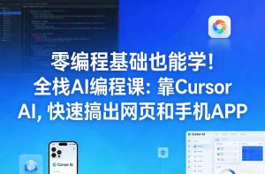 零编程基础也能学！全栈AI编程课：靠Cursor AI，快速搞出网页和手机APP-数智网创