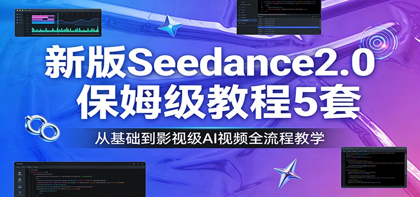 新版Seedance2.0保姆级教程5套：从基础到影视级AI视频全流程教学-数智网创