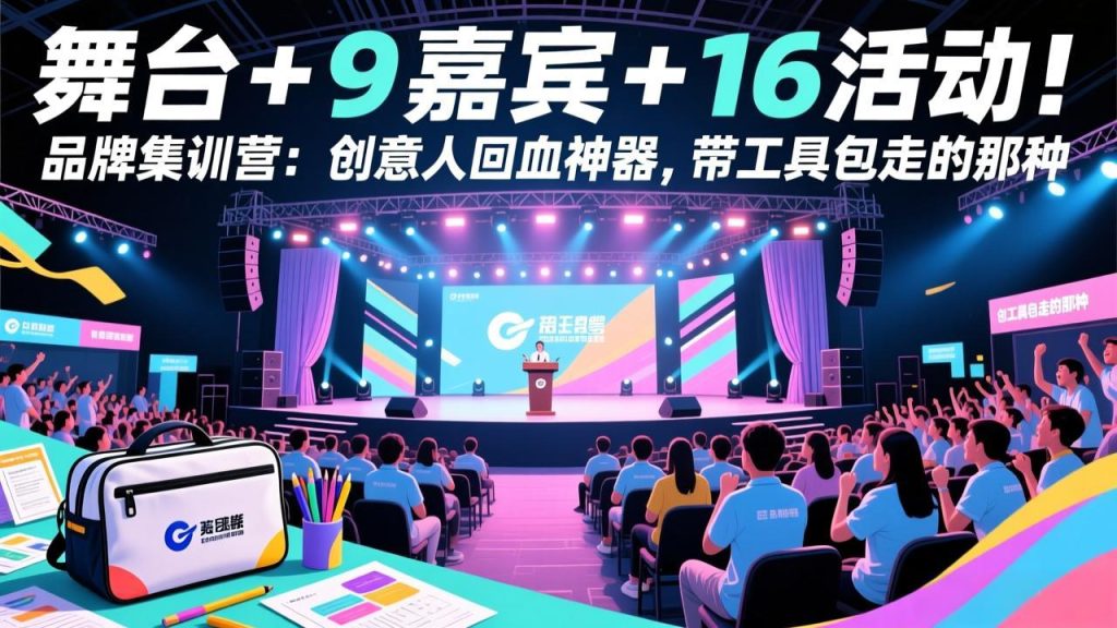 舞台 + 9 嘉宾 + 16 活动！品牌集训营：创意人回血神器，带工具包走的那种-数智网创