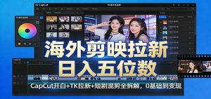 海外剪映拉新日入五位数：CapCut开白+TK拉新+短剧混剪全拆解，0基础到变现-数智网创