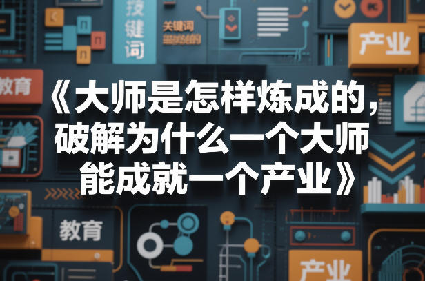 大师是怎样炼成的，破解为什么一个大师，能成就一个产业【电子书】-数智网创