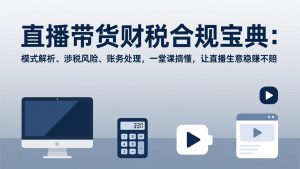 直播带货财税合规宝典：模式解析、涉税风险、账务处理，一堂课搞懂，让直播生意稳赚不赔-数智网创